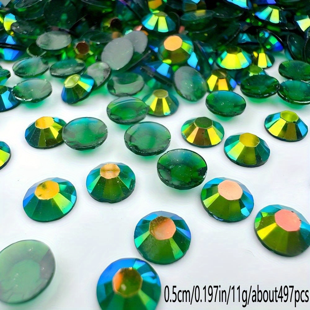 TEMU Strass Plat Dos en Résine, AB 3/4/5/6Mm, Idéal pour Nail Art, Décoration de Vêtements, Décoration d'Artisanat, Strass Plat Dos , Cadeau de Noël,