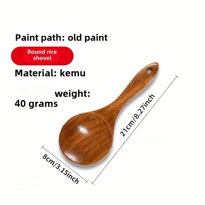 TEMU マルベリー木製大型サービングスプーン - エルゴノミックハンドル付きムキッチン＆ダイニングツール、耐久性のある天然木目、家庭・レ・ホテル向け - 調理・スープ・ご飯などに最適なトデザイン、滑らかな質感仕上げ