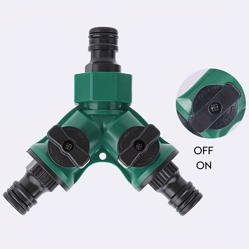 

1pc Three-way Nipple Water Pipe Joint Accessory Quick Connector With Switch Y-shaped Valve Three-way Splitter Suitable For 1/2" Water Pipe