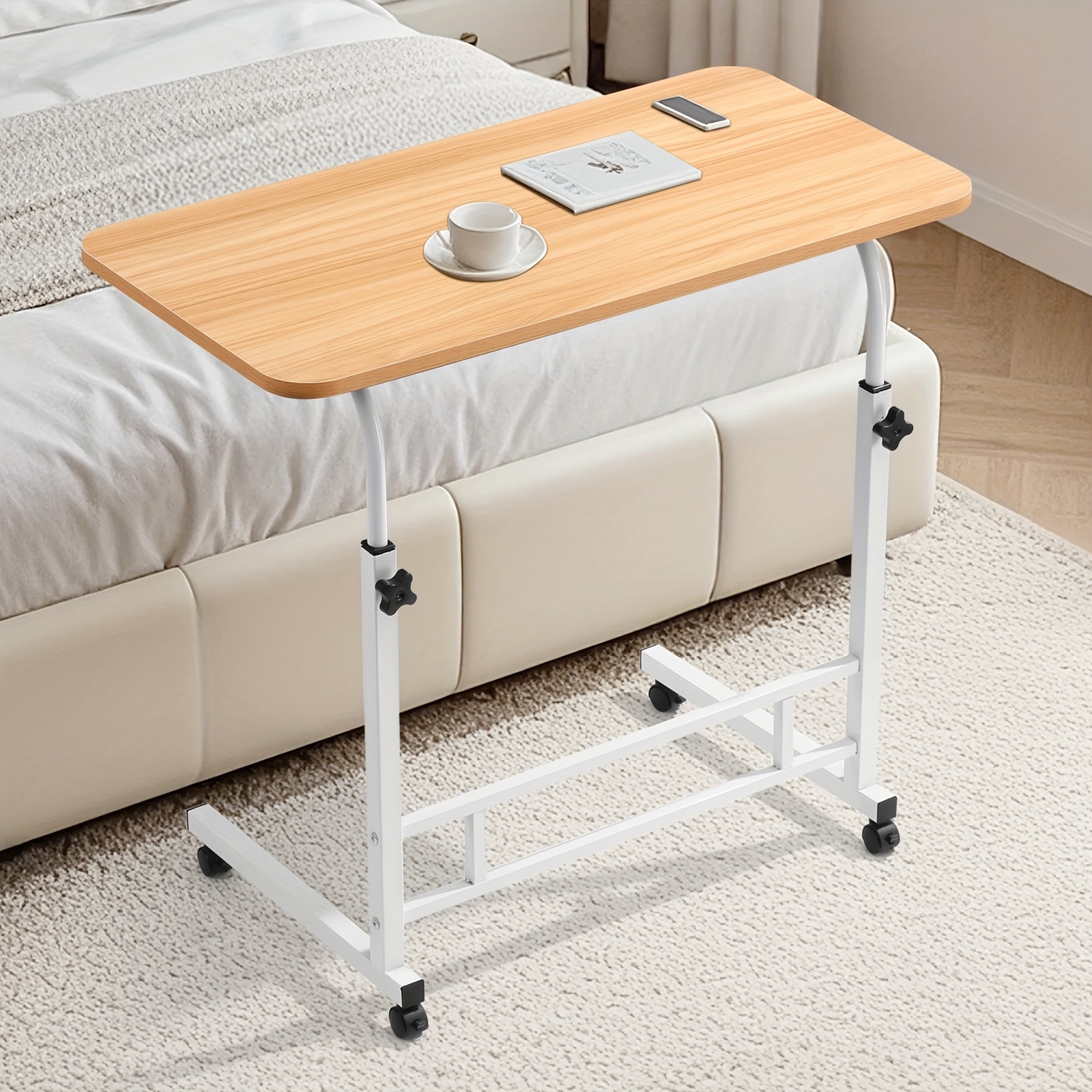 TEMU Ergonomic Adjustable Height 23.6-35 Inch & Angle 0°-90° Standing Laptop Desk, Space-saving Computer Desk, Laptop Accessory, Flexible Mobility,