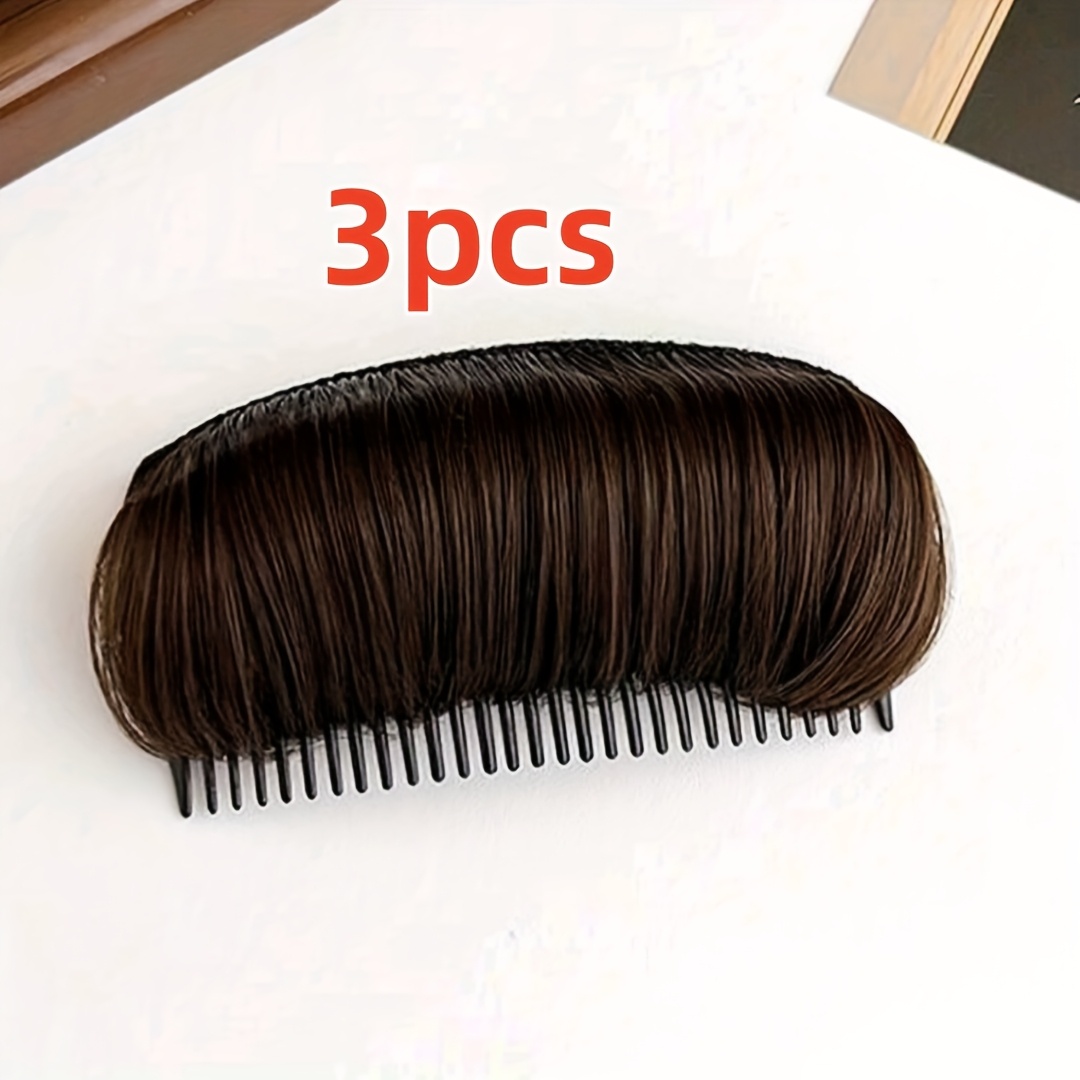 TEMU 1pc/2pcs/3pcs Wig Women's Short Hair Head Pad High Fluffy Hair Pad Hair Root Invisible Hair Styling Heightening Artifact Headdress Hair Comb