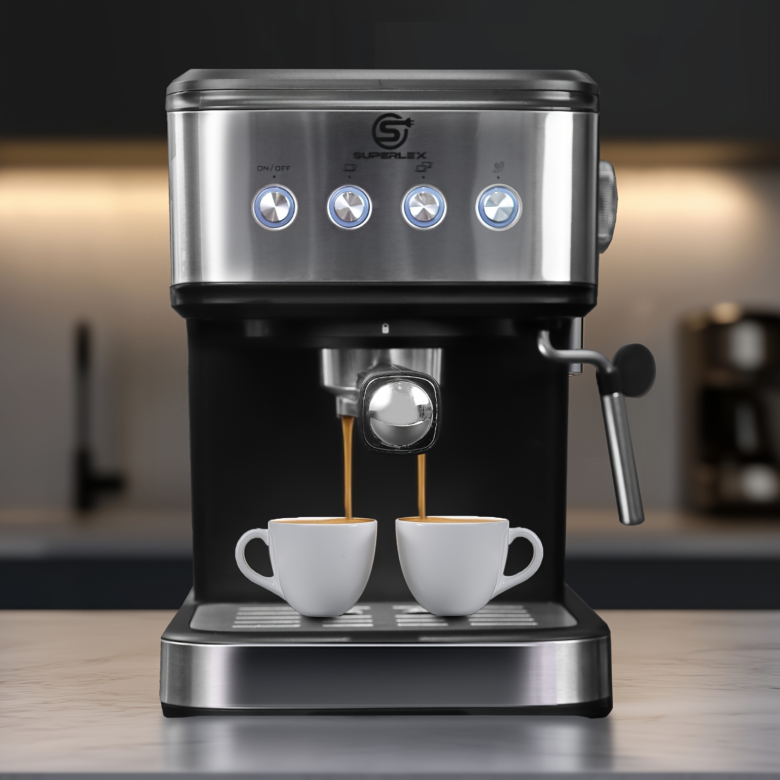 SUPERLEX 15 Bar Espressomachine met portafilter en hogedruk melkschuimer