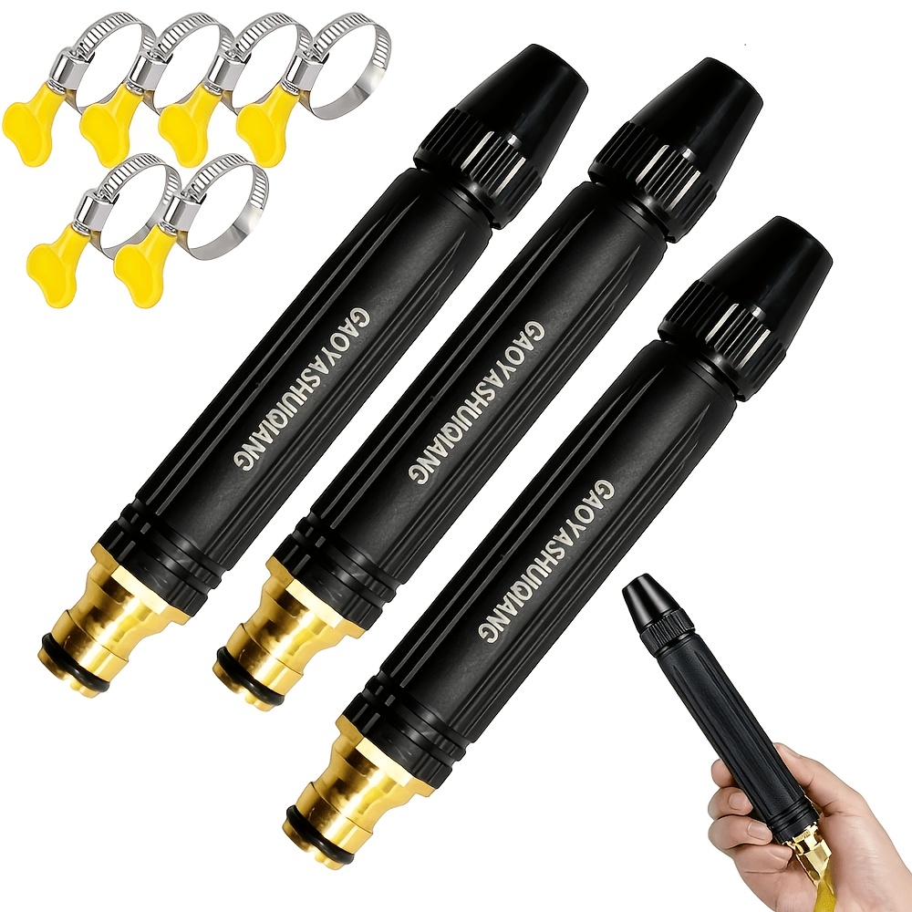 TEMU Pistola de agua de presión para de coches de 3 piezas con boquilla potenciadora - de rociado ajustables, potente lavadora de coches de presión