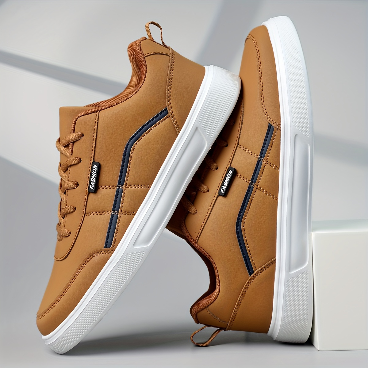 Men'S Retro Low-Top Lace-Up Sneakers - Lightweight Casual & Sport Shoes with Synthetic Cover Upper, EVA Sole & Breathable Fabric Lining, Navy Blue & Orange Accents for Daily Wear, Running, Gym, Gym Shoes