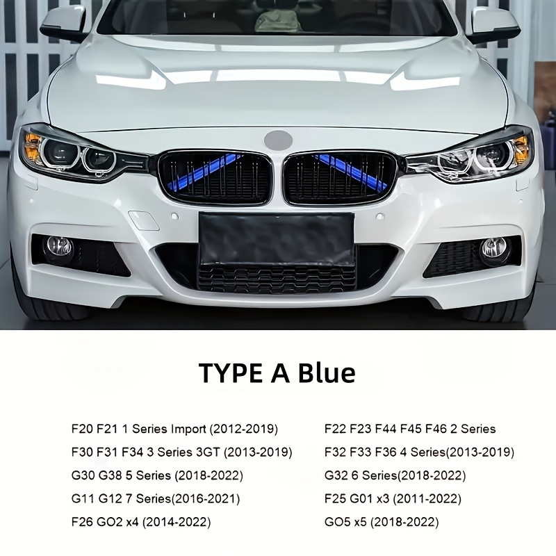 TEMU 34*2.7 см 2 шт. Сумісні з вставками для решітки для BMW серій 1 2 3 4 5 6 7 F20 F22 F30 F32 G30 G32 G11 G12, для кришок кронштейнів V BMW,