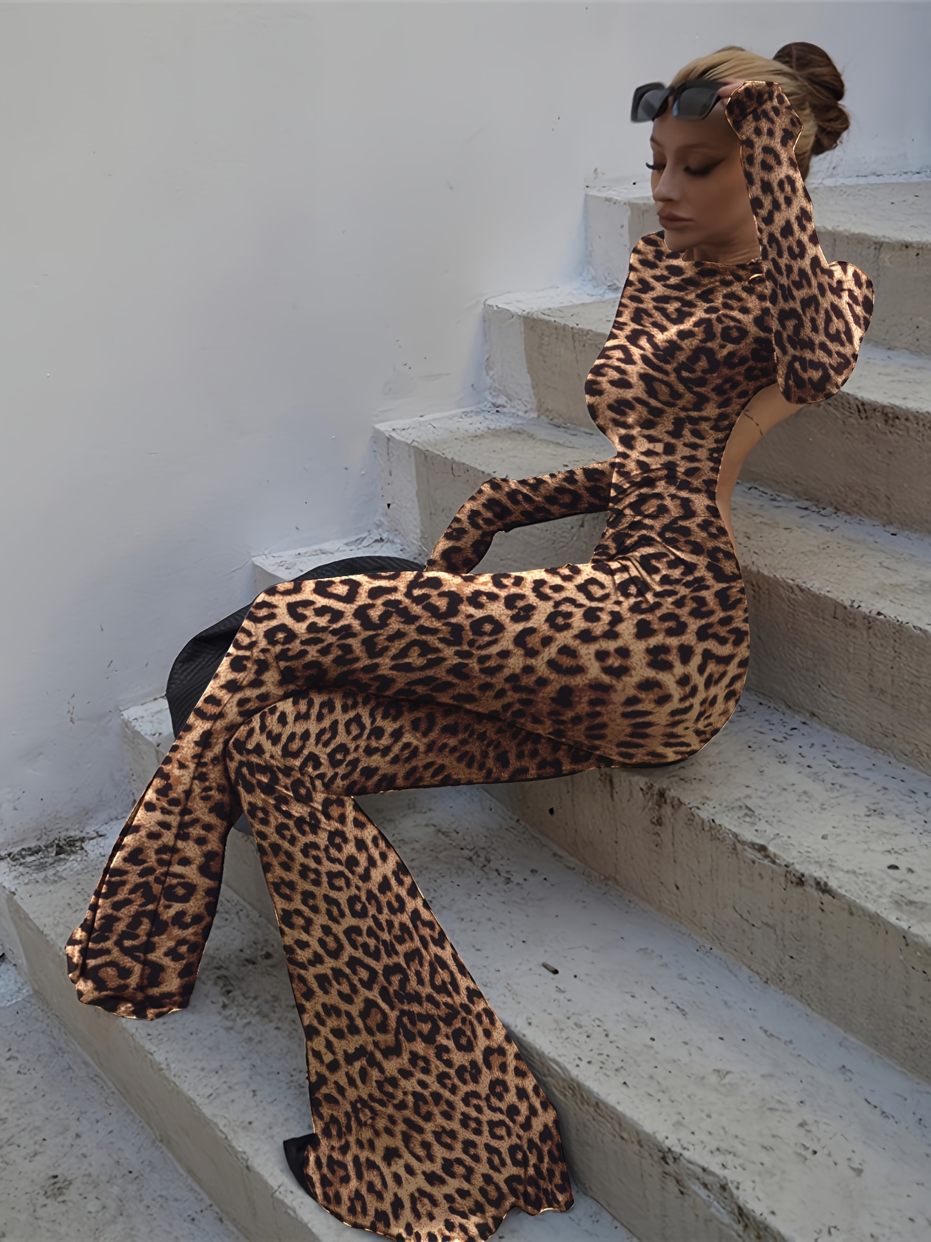 leopard jumpsuit sold on Temu United States - Main Image