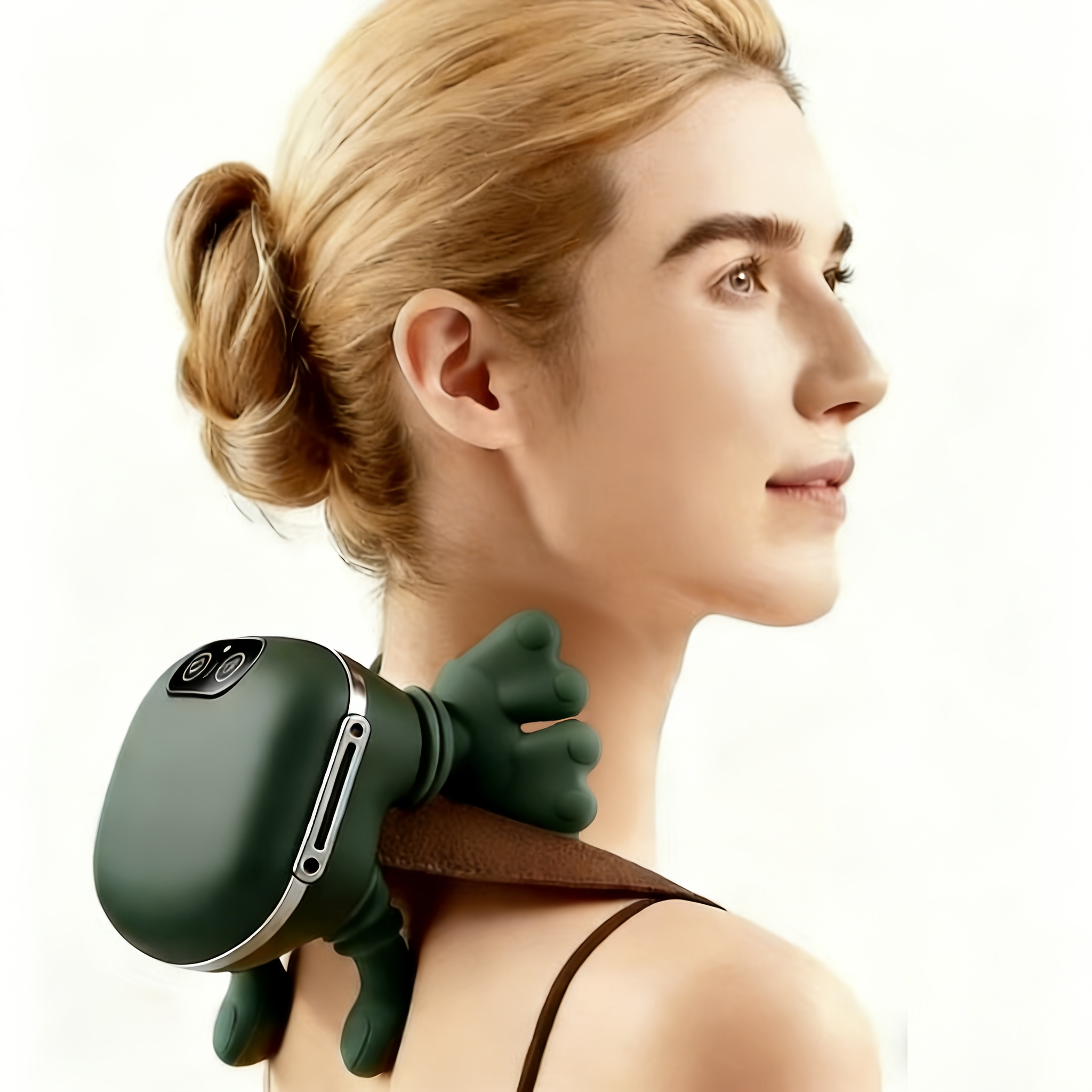 neck and shoulder massager with electric massage function wireless portable usb powered deep tissue massage pad suitable for neck shoulders back   ideal gift for office   durable plastic construction  