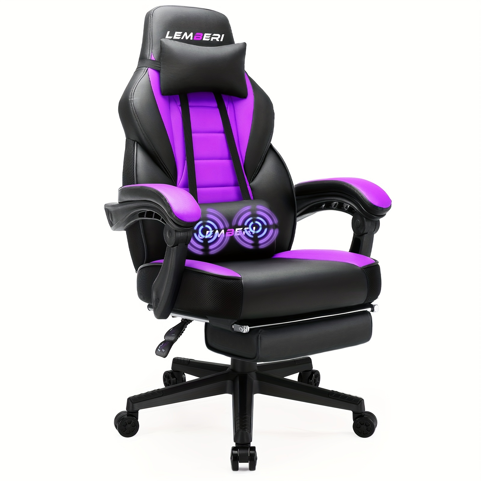 

Lemberi Gaming Chairs With Footrest, Ergonomic For Adults, Big And Tall Gaming Chair 400lb Weight Capacity, Gaming Computer Gamer Chair With Headrest And Lumbar Support