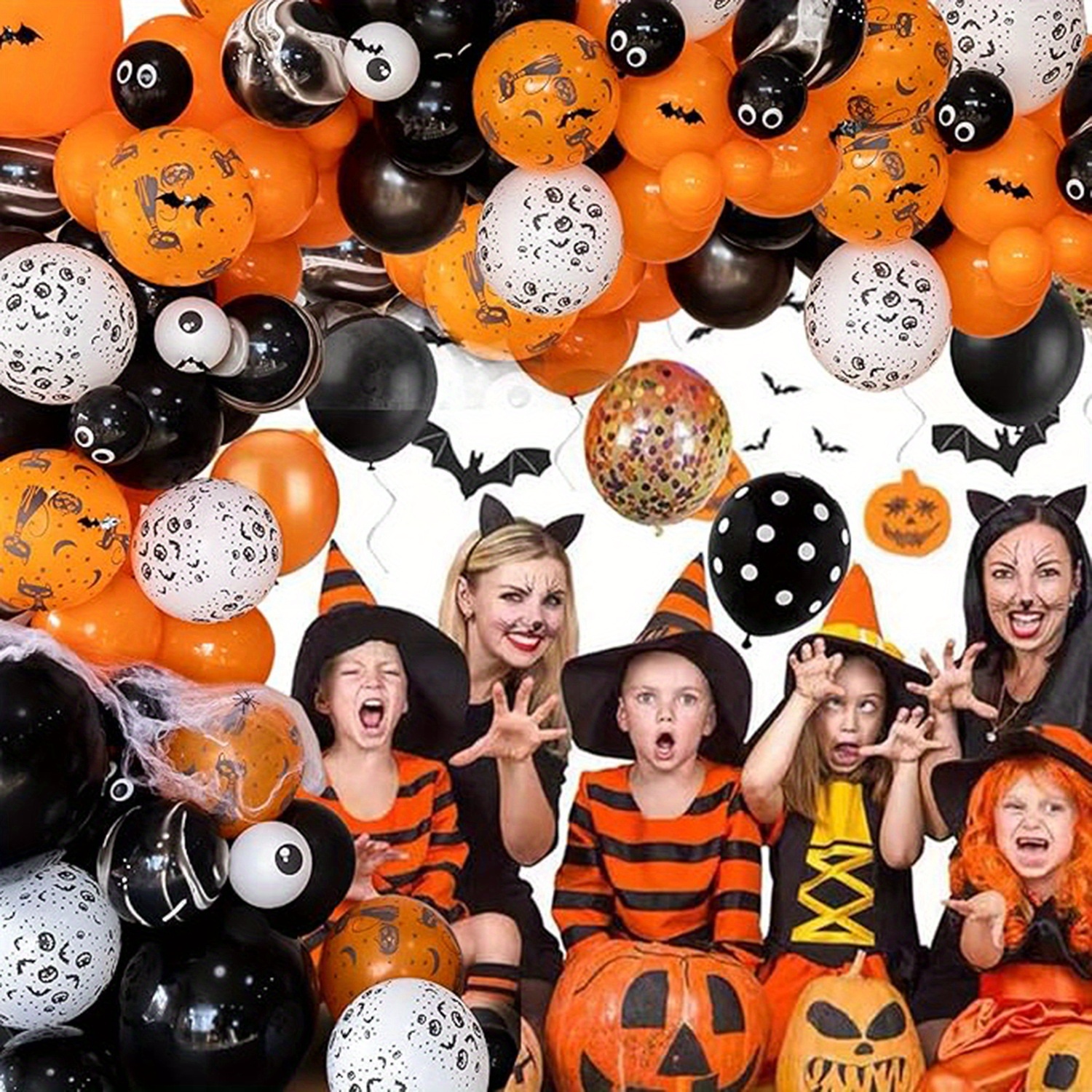 50 Pcs Halloween Latex Balloons - 12 Inch Spooky Party Decorations