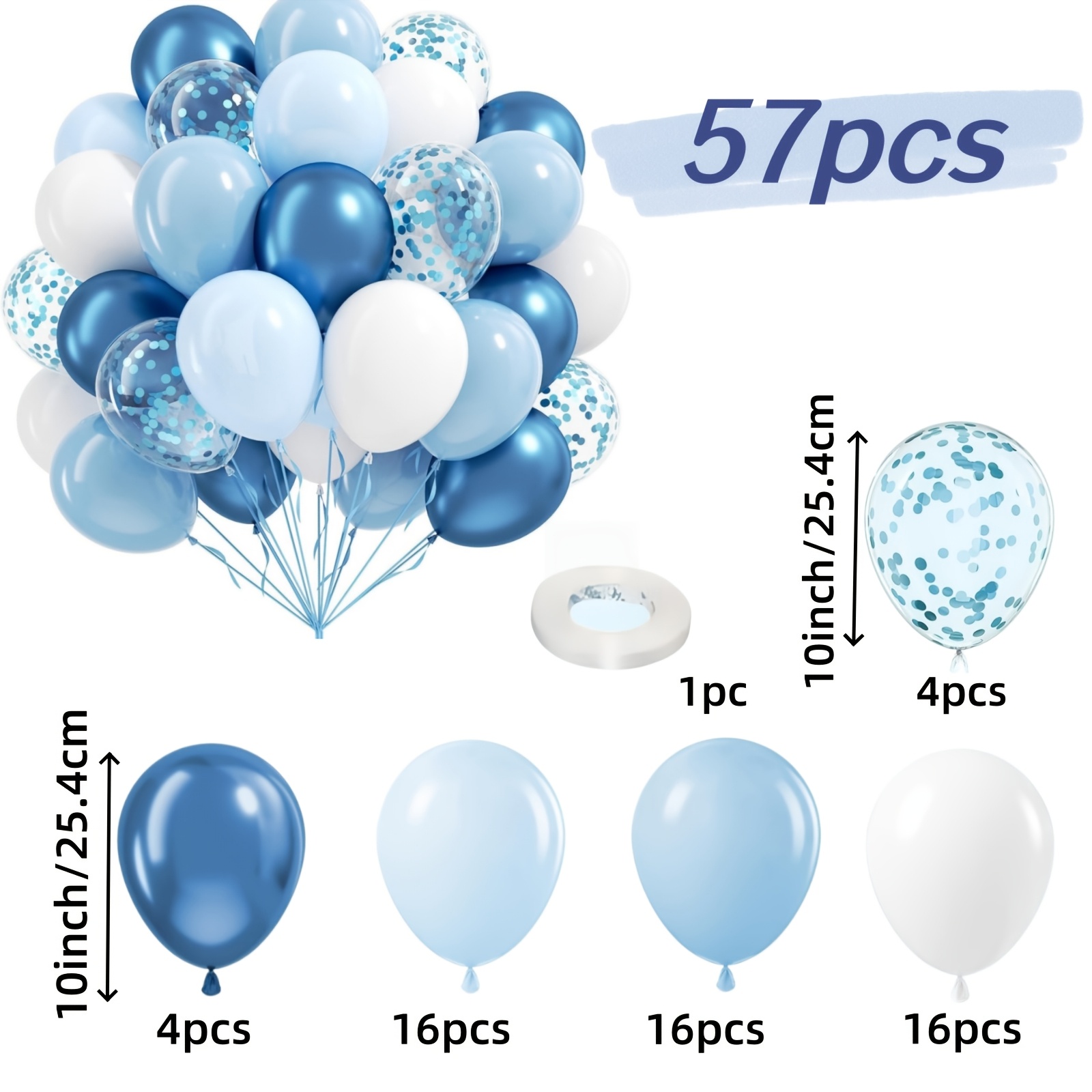 57 Blue Balloon Wreath Arch Set, Baptism, Birthday Party, Wedding, Ocean-themed Party, Room Decoration Props, Party Decoration, Theme Activities, Festival Events, Family Gatherings
