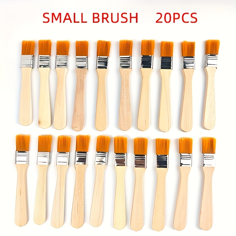 E-shop 20 Stück kleine Nylonborsten Ölmalpinsel, BBQ Pinsel Groß Mittel Malerpinsel, Kunststift Bürste Nylonbürsten, Werkzeugbürste, Grillbürste,