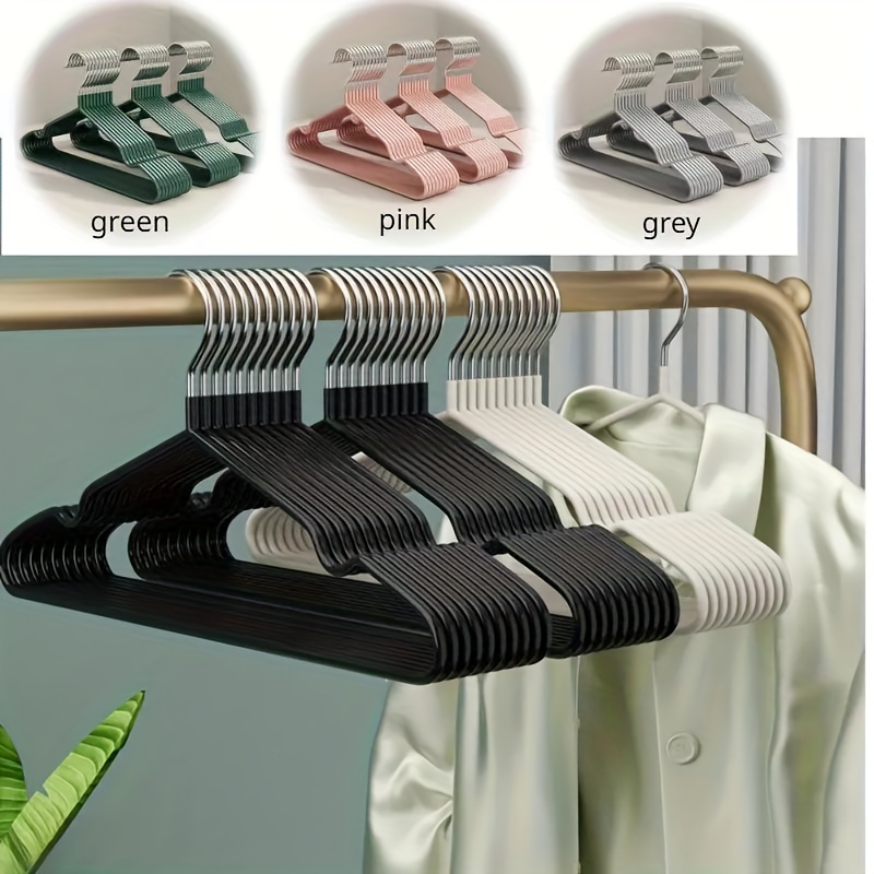 

10-piece Heavy Duty Non-slip Clothes Hangers - Traceless, Sturdy Metal Coat Racks For Bedroom & Bathroom Organization