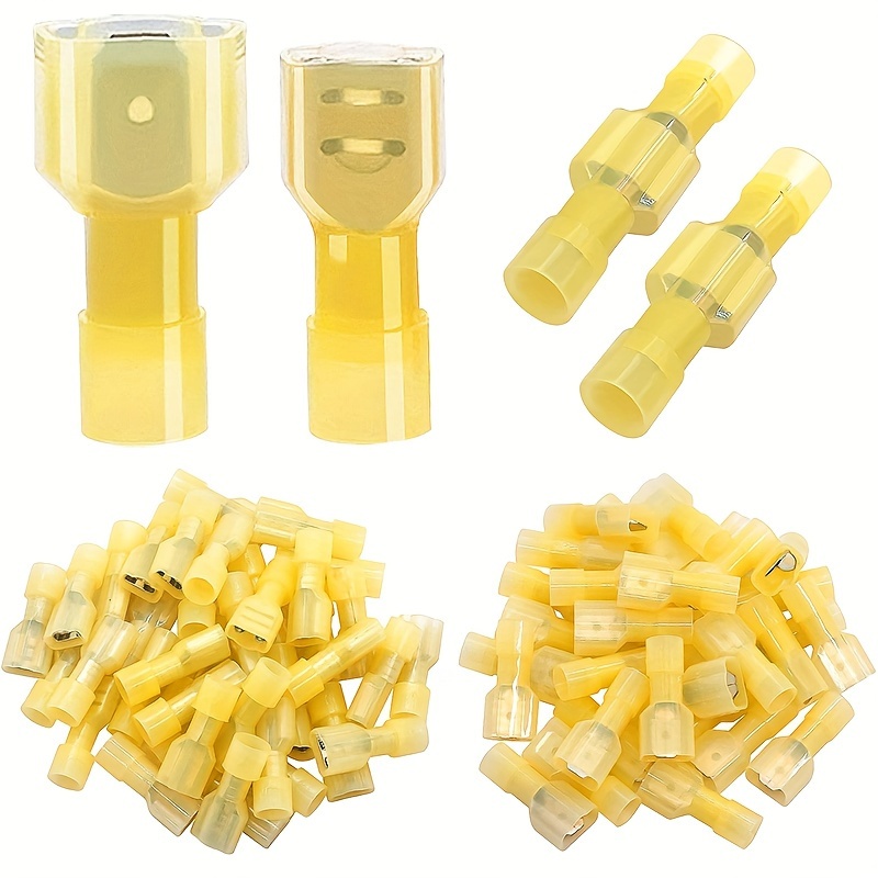 

Wire Connectors, Insulated Wire Crimp Terminals, Mixed Butt Ring Fork Spade Bullet Quick Disconnect Combo Kit A Terminals 25pcs -b Terminals 25pcs Yellow