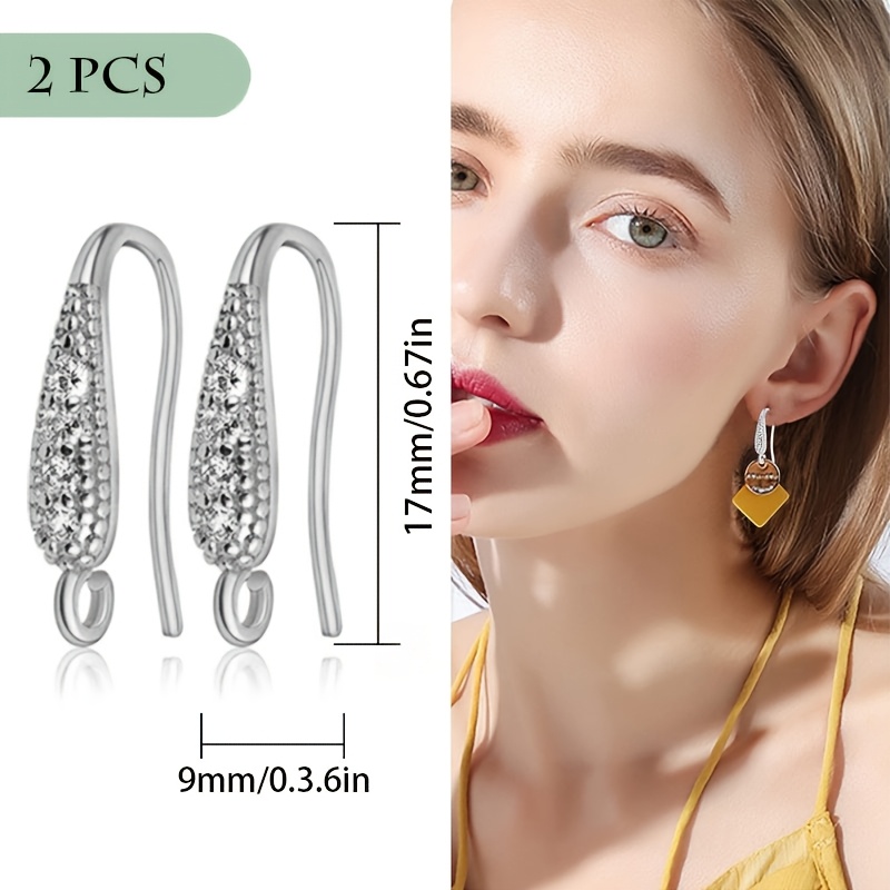 TEMU 2 pezzi di ganci per orecchini in zirconia placcati in oro 18 - Forniture minimaliste e resistenti ai colori per di orecchini e accessori di