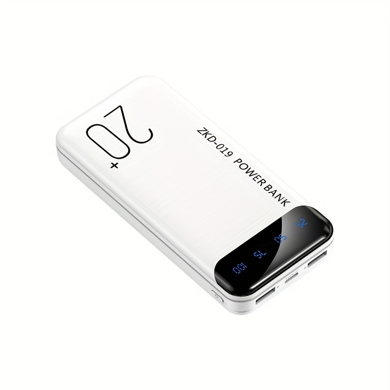 TEMU Power Bank 20000mah Power Bank, Large Capacity, Portable Charger, Type-c/micro Interface, Slim Battery Pack, External Mobile Phone Charger