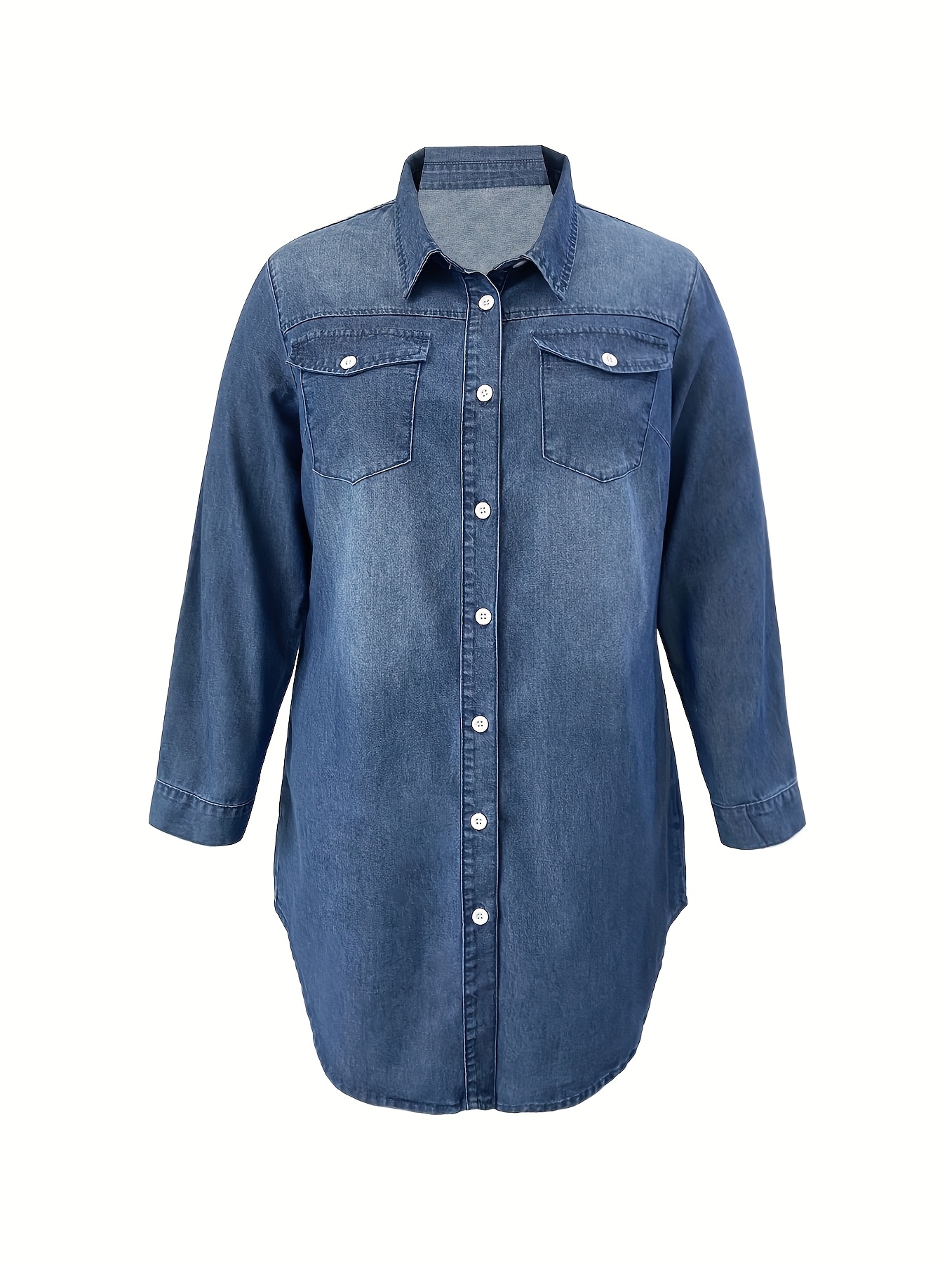 Vestido Camisero de con Largas y Talla Vestido Chaqueta Tipo  Pantalón Con Botones Y Cuello para Toda Estación Desde Casual Formal  (Lavable