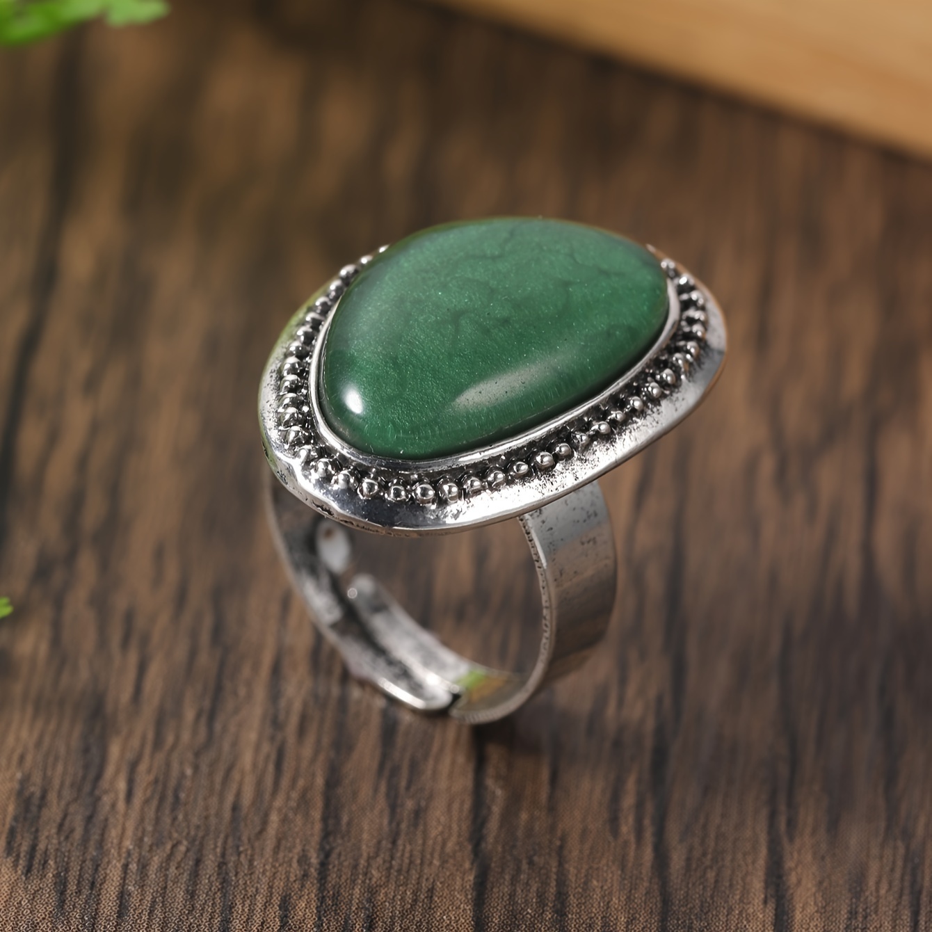 Vintage Boho Oval Resin Ring for Weddings & Parties