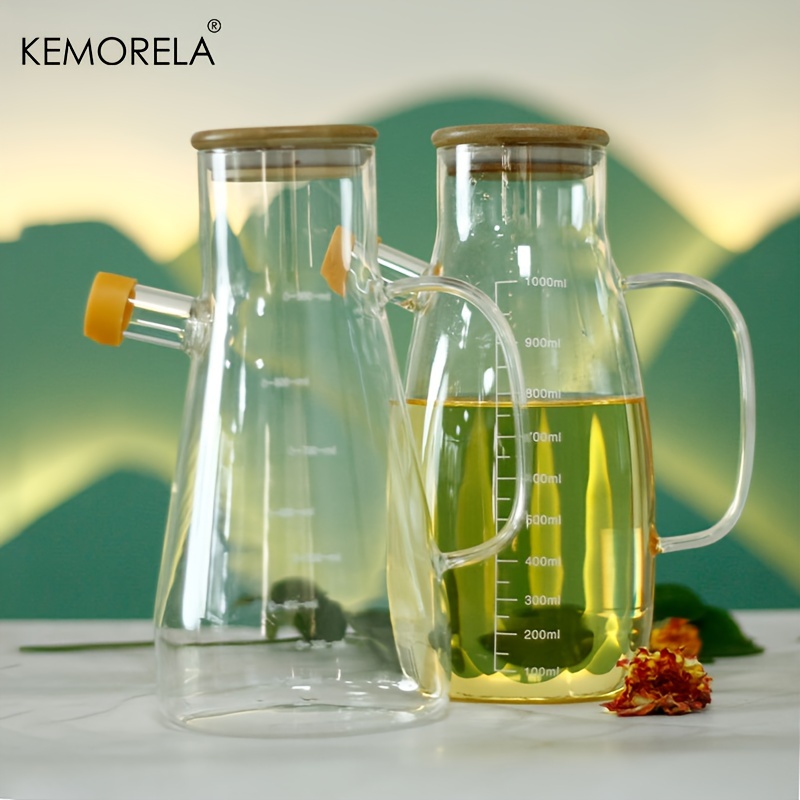 

Kemorela Leak-proof Glass Olive Oil Dispenser With Measurements - Pvc-free, Machine Washable, Rectangle Shaped For Kitchen, Bbq & Picnic - Stylish Patterned Design