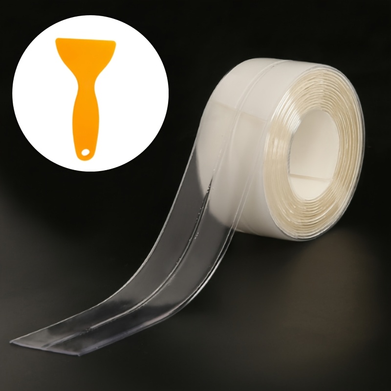 Image of Transparent Kitchen Bathroom Sealing Strip, Used For Countertops, Stoves, Sinks, Multi-surface Self-adhesive Sealing Tape (transparent)