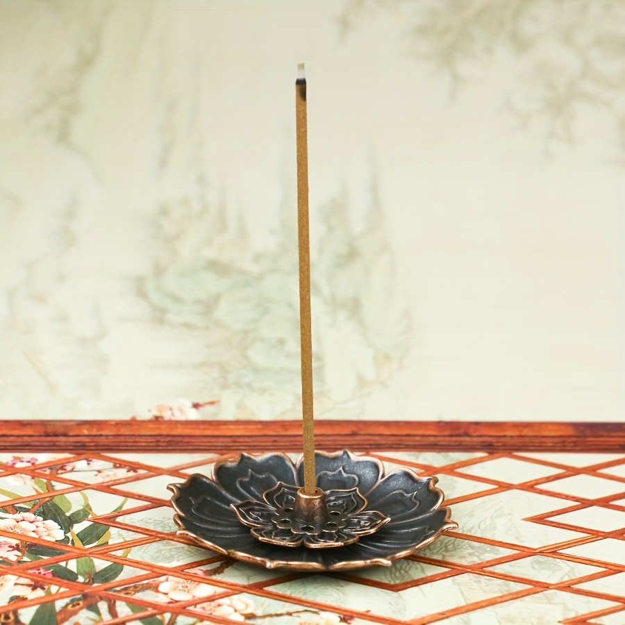 Image of 1pc Lotus Incense Holder Diffuser, Incense Holder, Incense Stick Stand, Lotus Incense Stick Stand, Romantic, Dinner, Candle Home Decor, Room Decoration