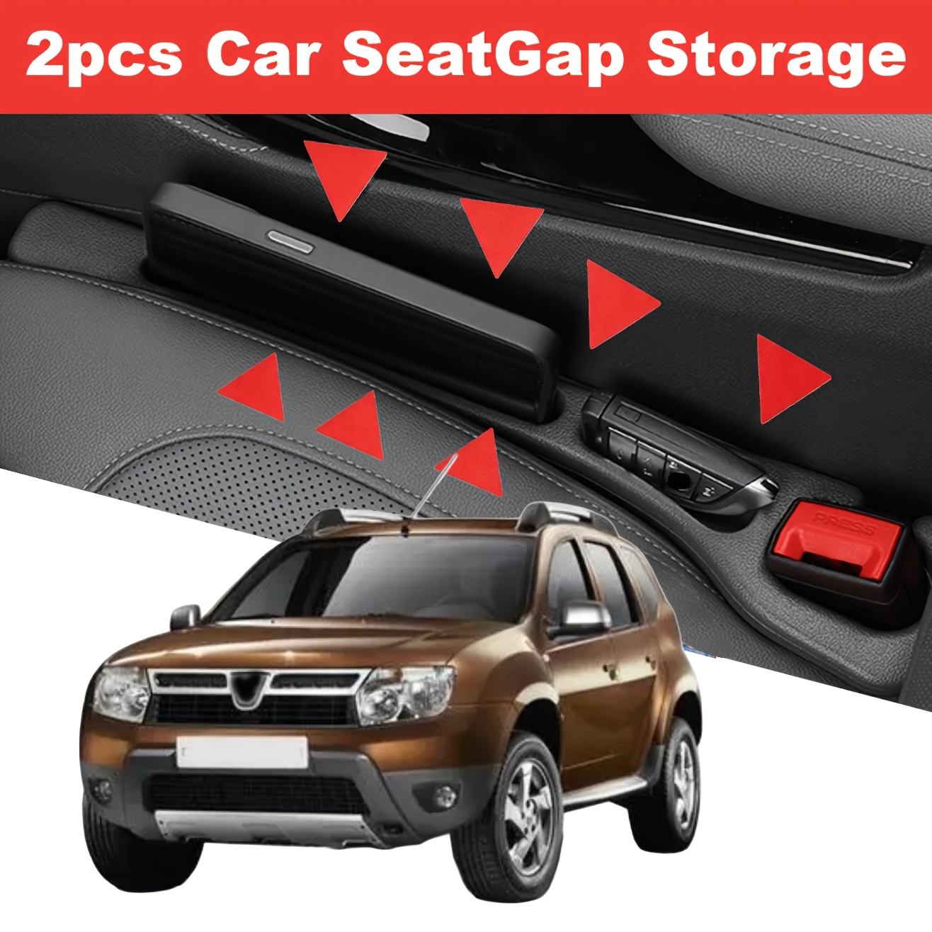 TEMU For /duster//spring/jogger 2000-2026 Car Seat Filler 2pcs, Storage Organizer Prevents Items From Falling