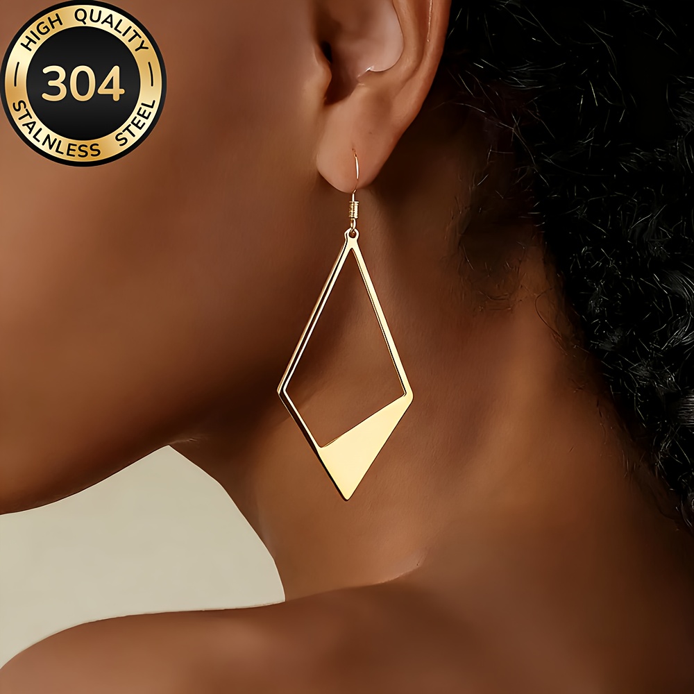 E-shop Hochwertige, hypoallergene geometrische Ohrringe aus Edelstahl, lichtecht, einfach und elegant, modische Damenohrringe für den oder Partys,