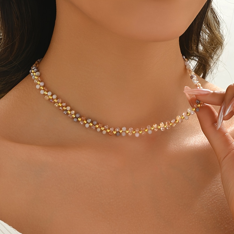 Boho Golden Layered Bead Necklace for Women