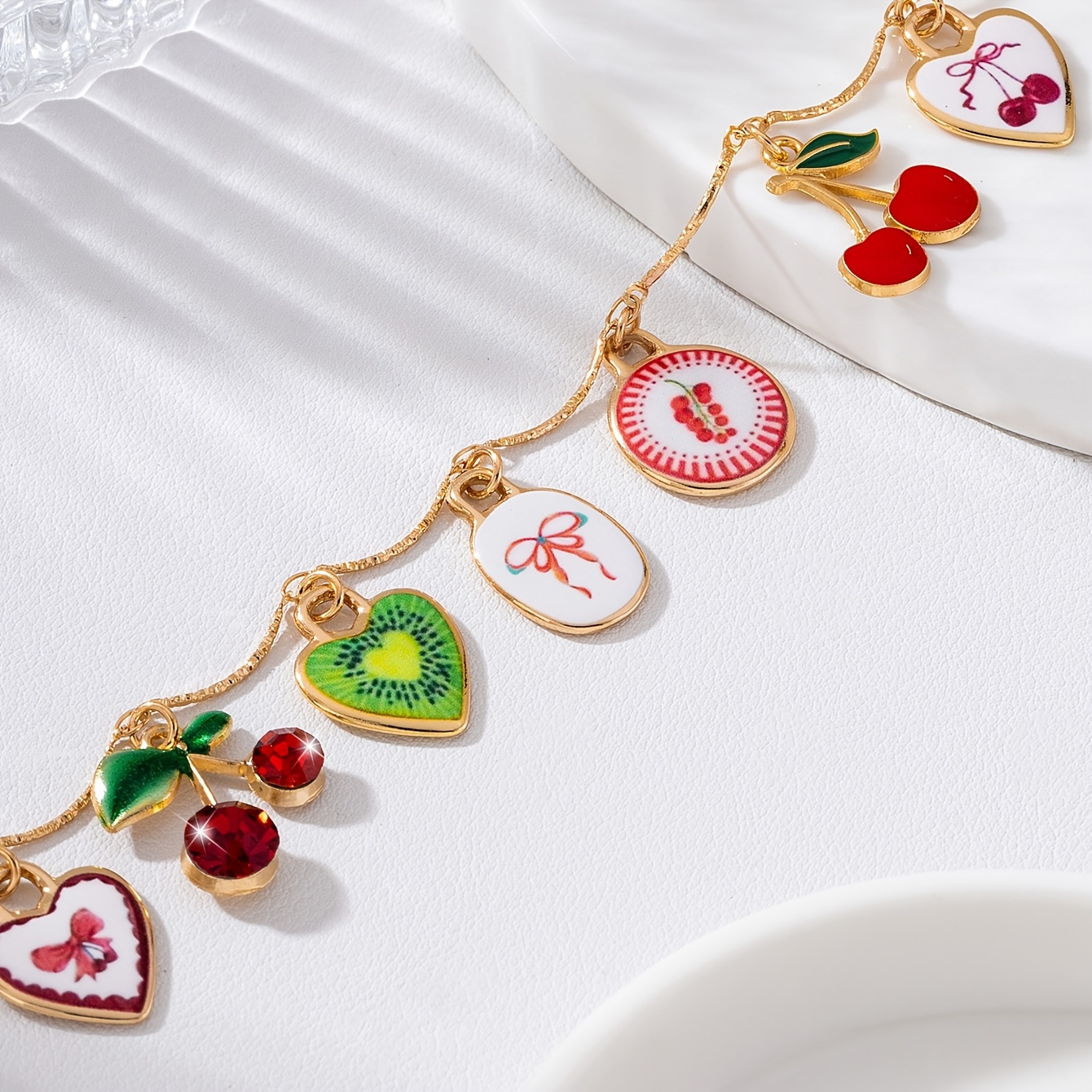 Bohemian Beach Style Alloy Printed Pendant Bracelet, Vacation Gift