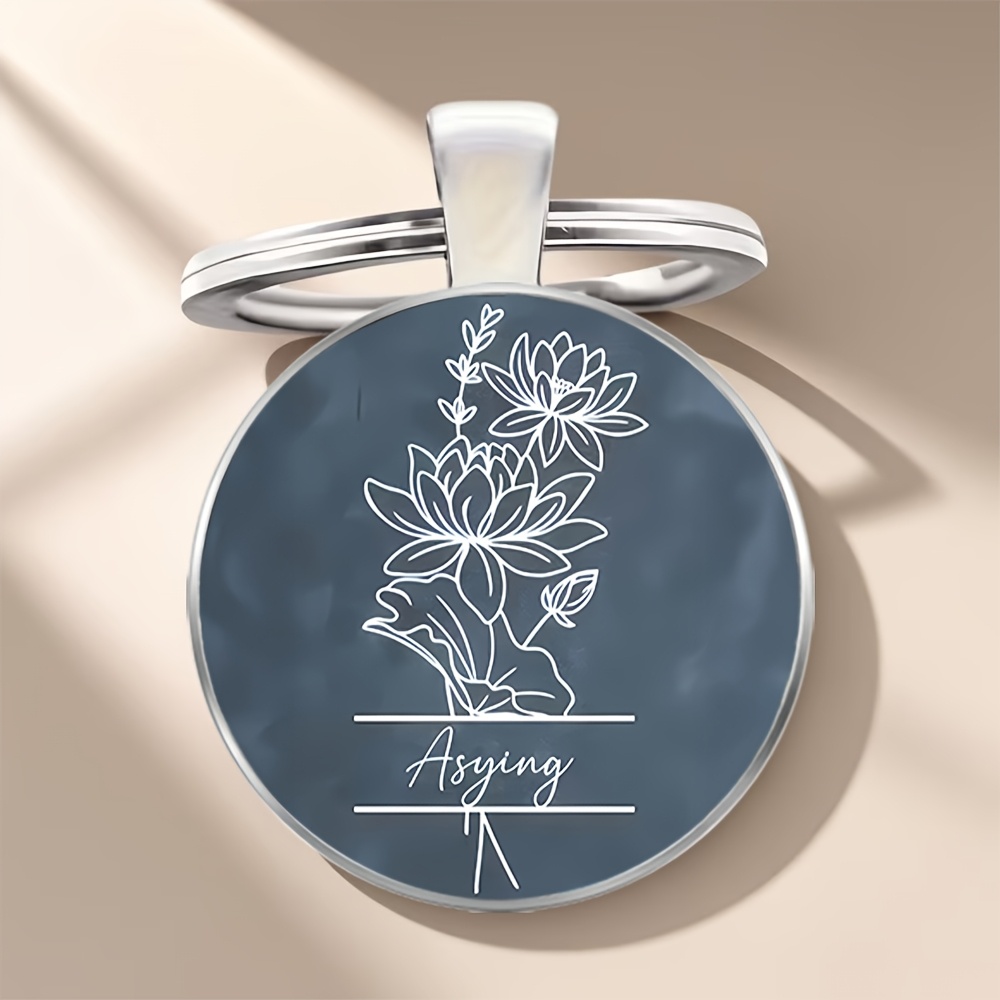 3pcs Women's Key Ring with Exquisite Lotus Flower Design