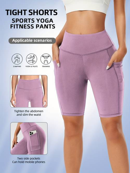 pantaloncini da estate con laterale, coulisse, , traspiranti, ad elasticità, per sport , ciclismo e yoga
