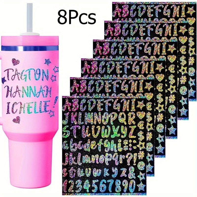 

8 Vinyl Name Stickers Sticker Labels Water Bottle Decoration