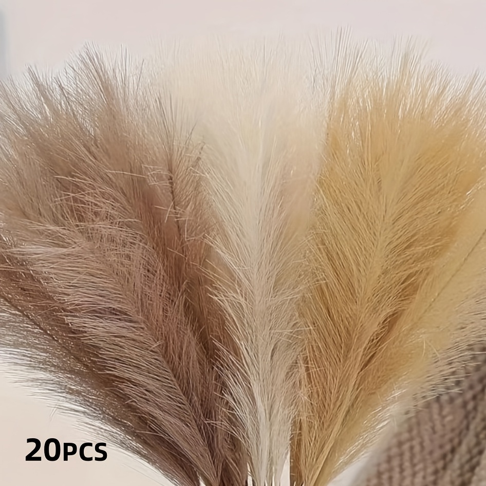 TEMU 20pcs Faux Pampas Grass, Rustic Flower Floral Fake Pompas Grass Branches Vase Filler Flower Vase Arrangement Decoration, Home Kitchen Bohemian
