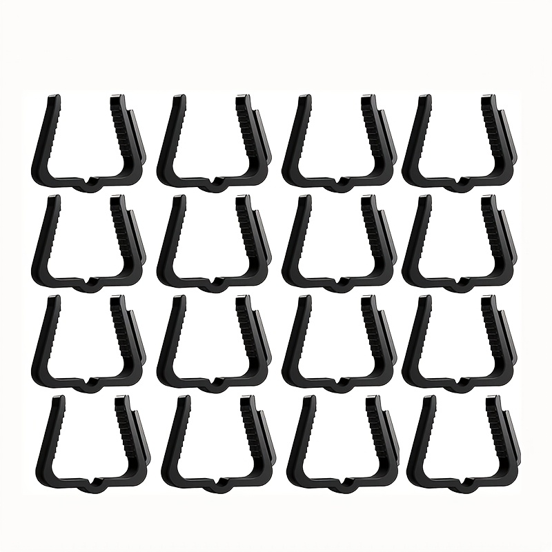 TEMU 16pcs Durable Plastic Light Hooks For Holiday Decor - Versatile For Christmas, Halloween & More - Ideal For Roof, Gutter, Fence & Eave
