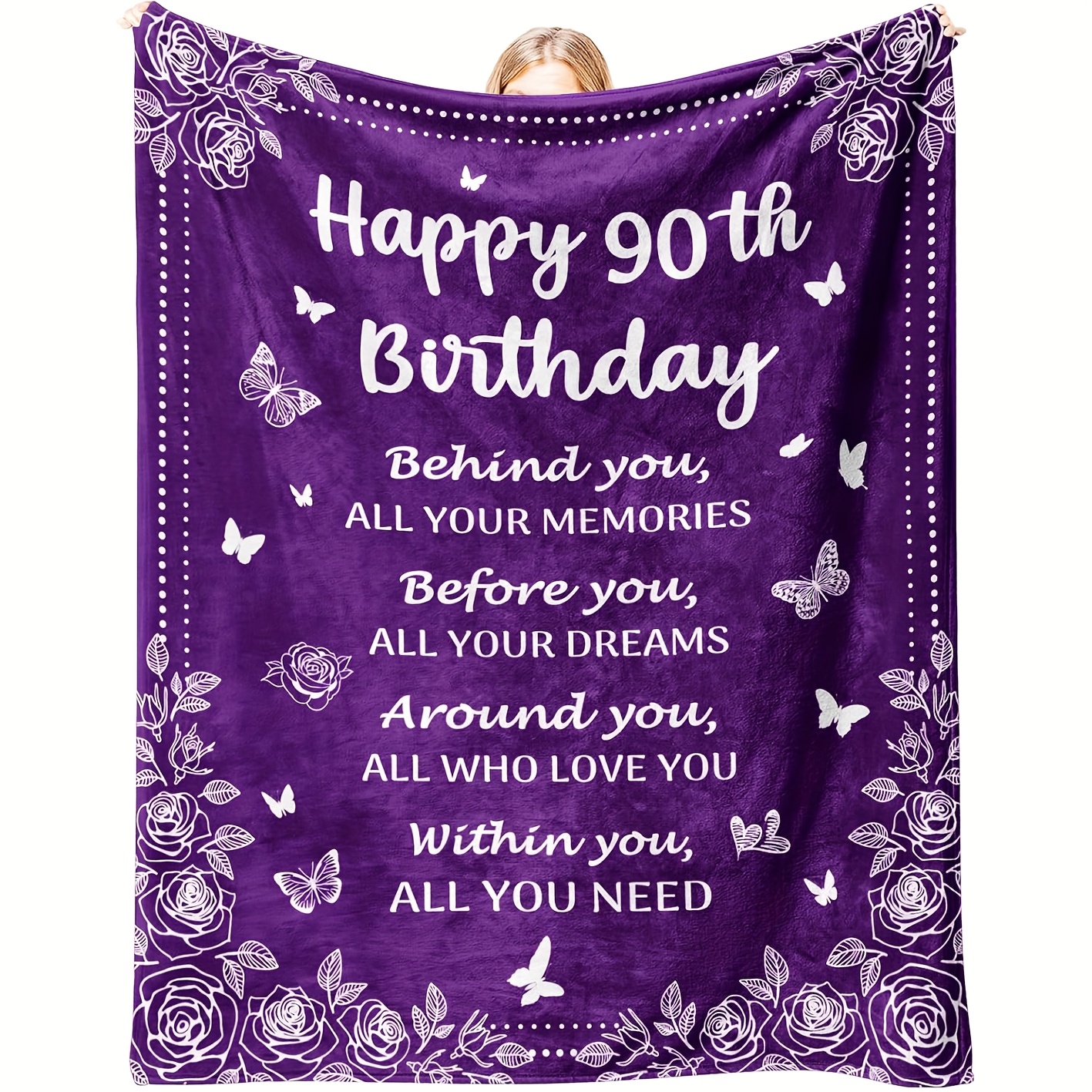 Baogaier Coperta in Flanella per Donna 40 Anni - Decorazione di Compleanno, Regalo per Amica, Mamma, Sorella, Moglie - Coperta Pile Utile, 150x130cm