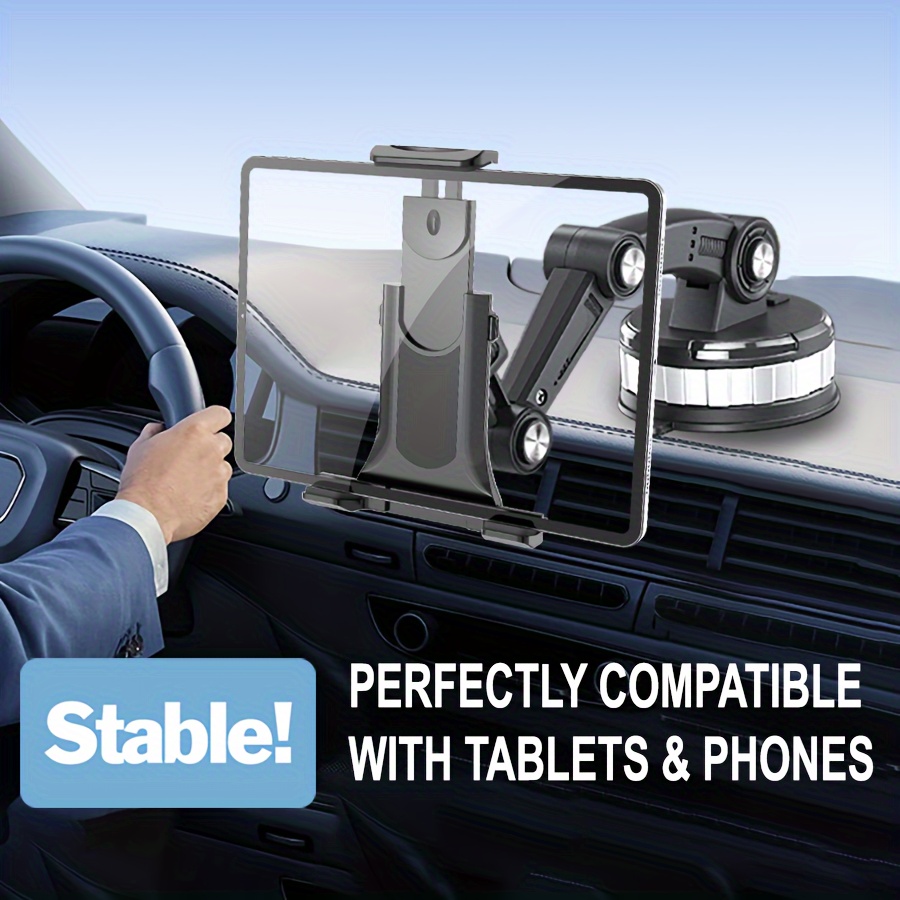 

Universal Car Phone And Tablet Holder With Suction Cup Mount, Adjustable Angle, Durable Abs Material For Trucks And Cars