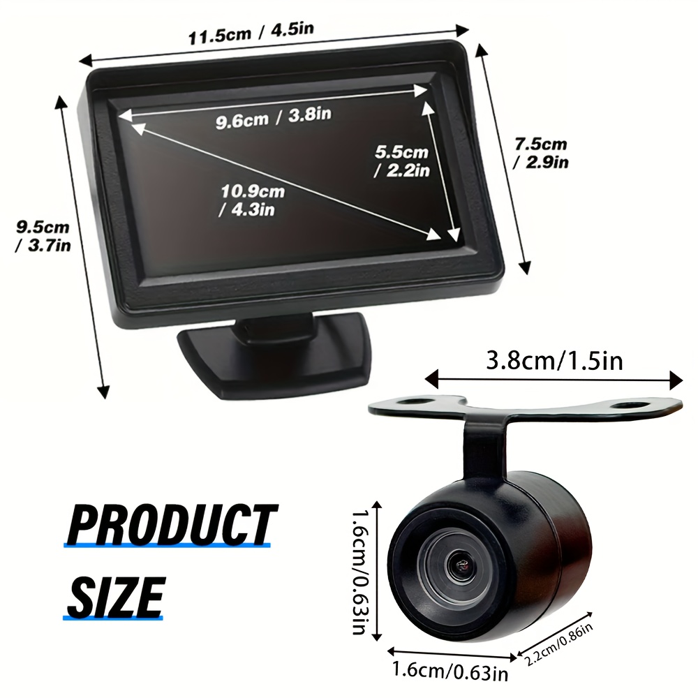 cámara atrás skshicpc monitor pulgadas Temu Uruguay