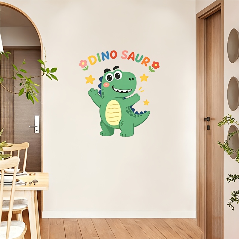 Minimal Flat Dinosaur Self-Adhesive Wall Decal for Study Lounge