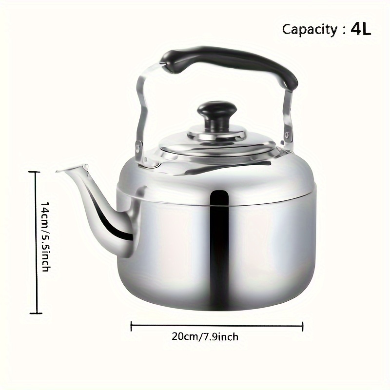 1pc 4 5l stainless steel teapot compatible with induction cooker   kitchen and restaurant tea making utensil no power required   drinkware for   use details 4