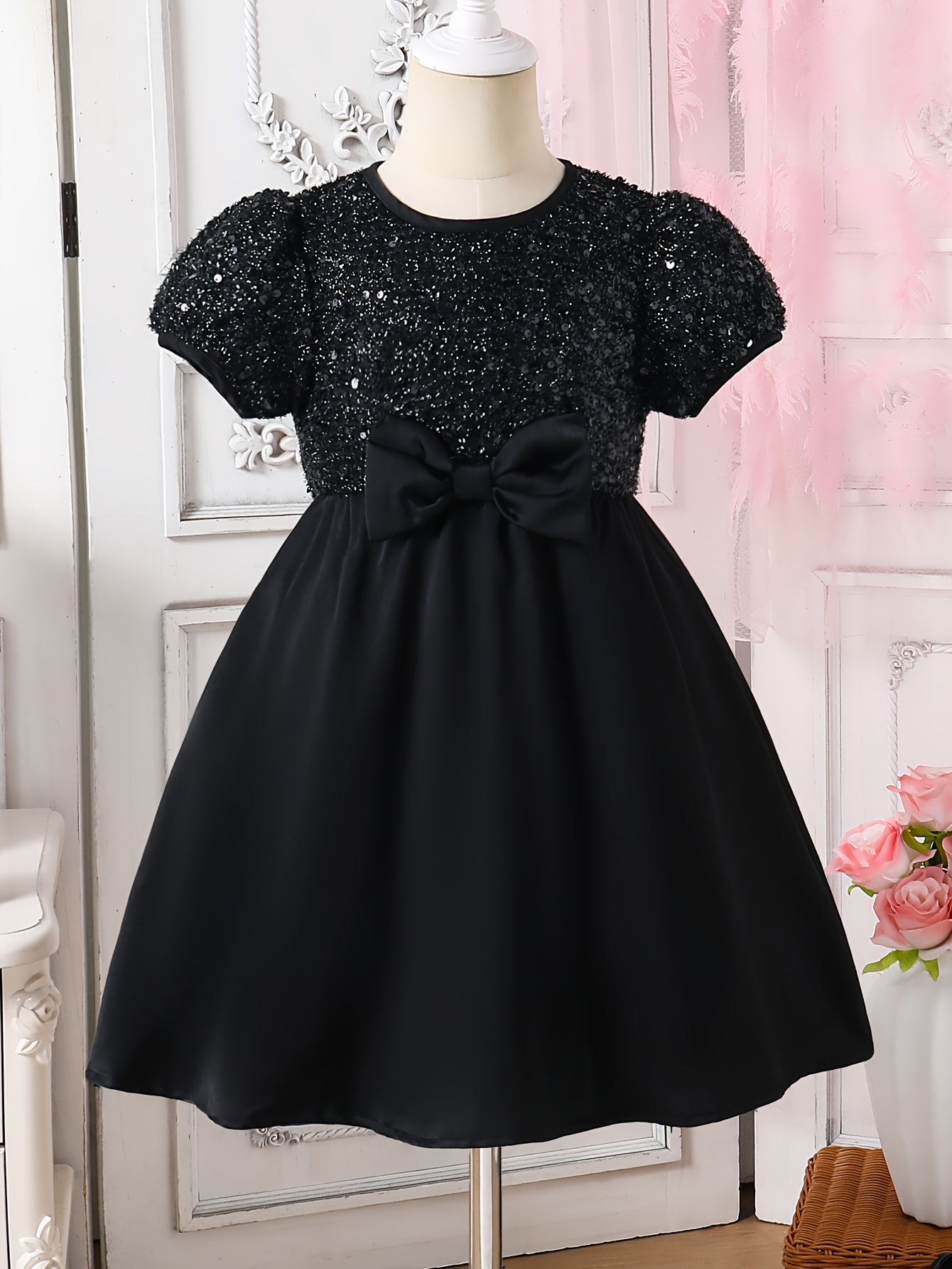 black dresses girls sold on Temu United States