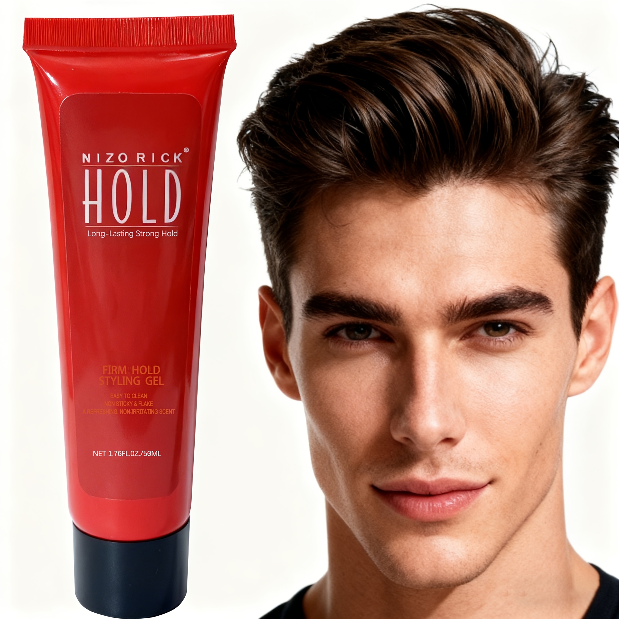 mens hair styling gel firm hold non flaking stocking stuffer for him ideal for business meetings daily commutes features strong long lasting hold non collapsing and non flaking   versatile sleek hairstyles highlights  