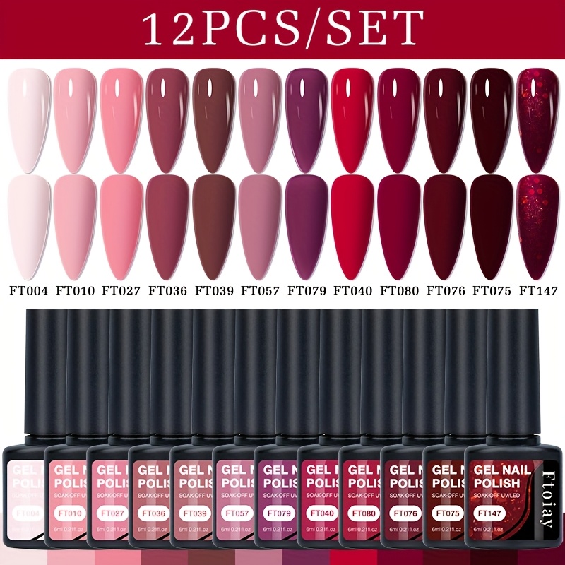 12pcs Gel Nail Polish Solid Color Nail Tips, Long-lasting Liquid Nail Lacquer, Solid Color Glossy, Suitable For Home And Salon Long-lasting Semi-permanent Soak-off Gel