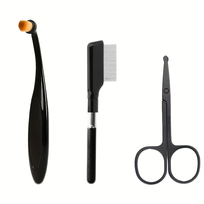 E-shop 3-teiliges professionelles Tierpflege-Set, Tränenkamm und Schere aus Edelstahl, nicht wiederaufladbares Hunde- und Katzen-Augenreinigungs-Set,