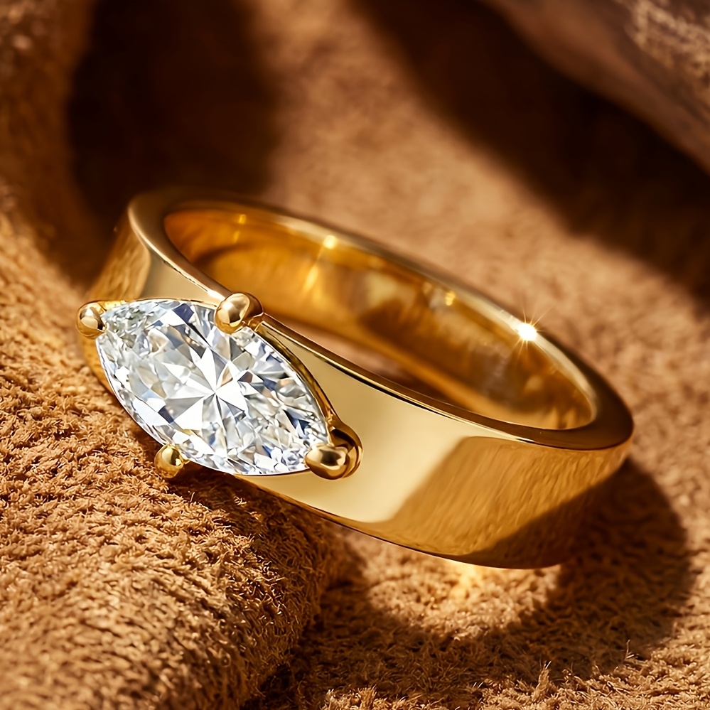 Vintage 5X10Mm Four-Prong Marquise Engagement Ring