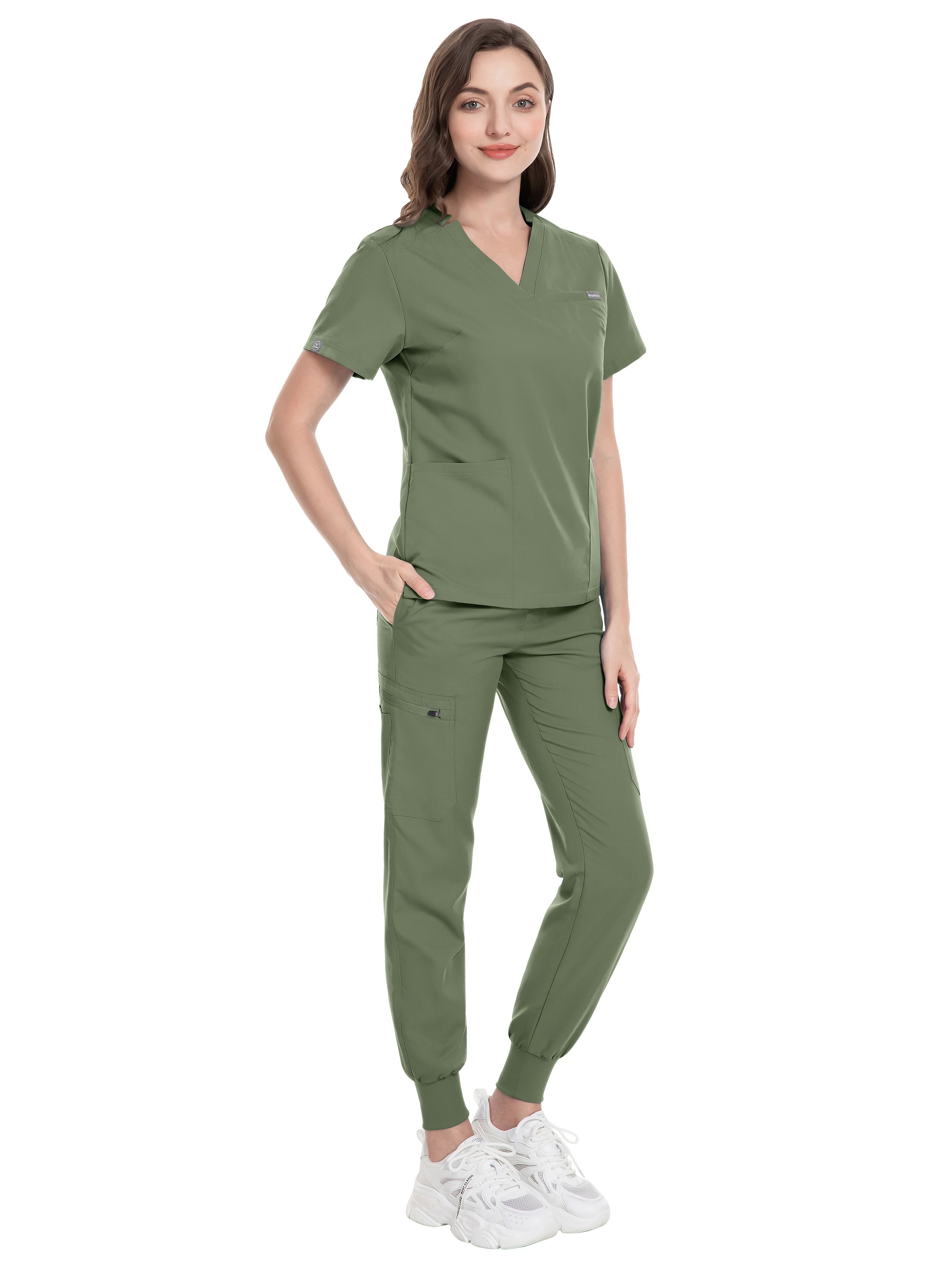 Green Color High Quality Scrub Uniform Jogging Pant Pet Grooming Doctor Work Clothes Health Care Accessories Nursing Workwear, Healthcare Uniform, Work Scrubs, Relaxed Fit, Casual Workwear, Breathable Material, Durable Fabric, Healthcare Apparel, Scrubs, Nurses, Staff