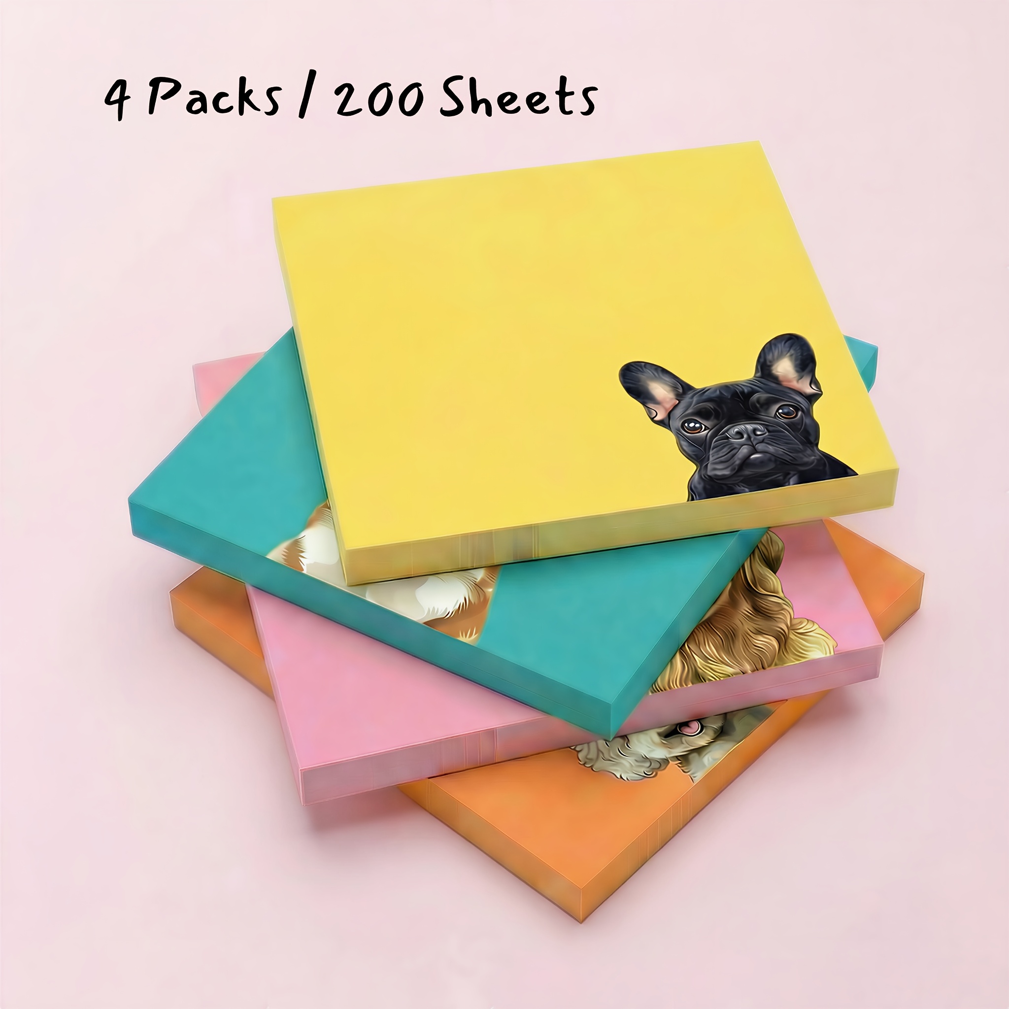 E-shop 3/ Süße Hunde Haftnotizen Set (150-200 Blatt), Kawaii Corgi Frenchie Goldener Pudel Memo Pads, Selbstklebende Notizpapier für Schule, Studenten