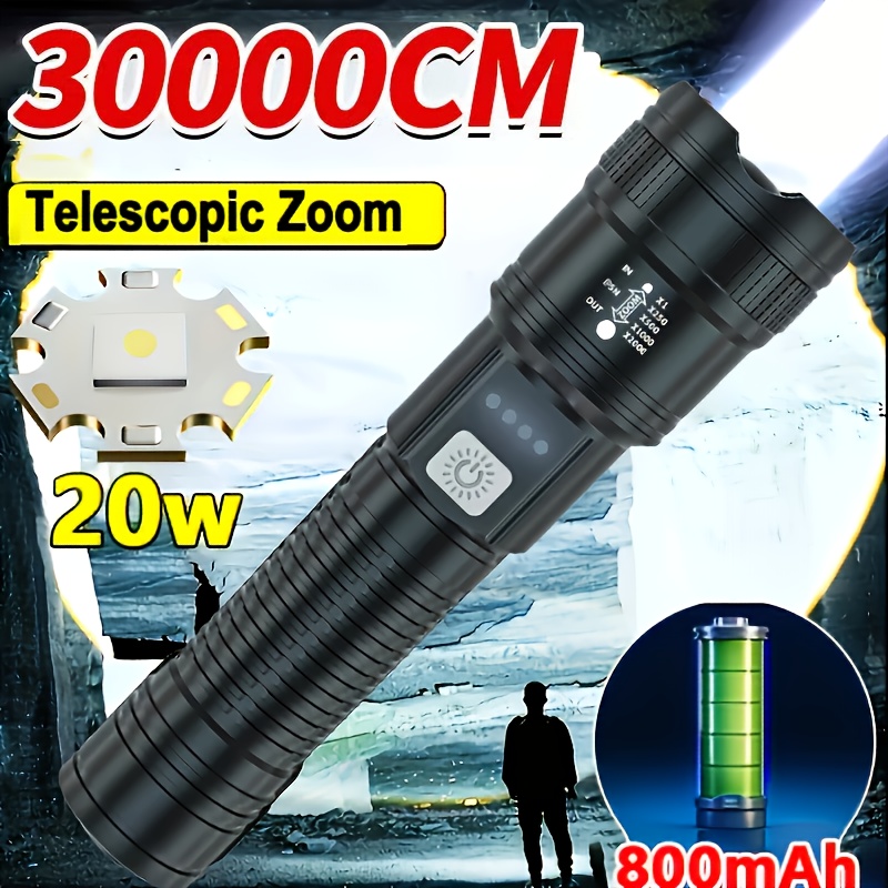 

Led Flashlight With 800mah Rechargeable Battery - Camping, Night