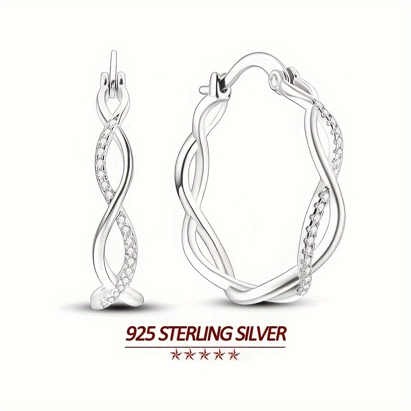 

Original 925 Sterling Silver High Quality Women' Earrings Cross Shine Zircon Pavé Sets Minimalist Design Elegant Women's Jewelry Gifts