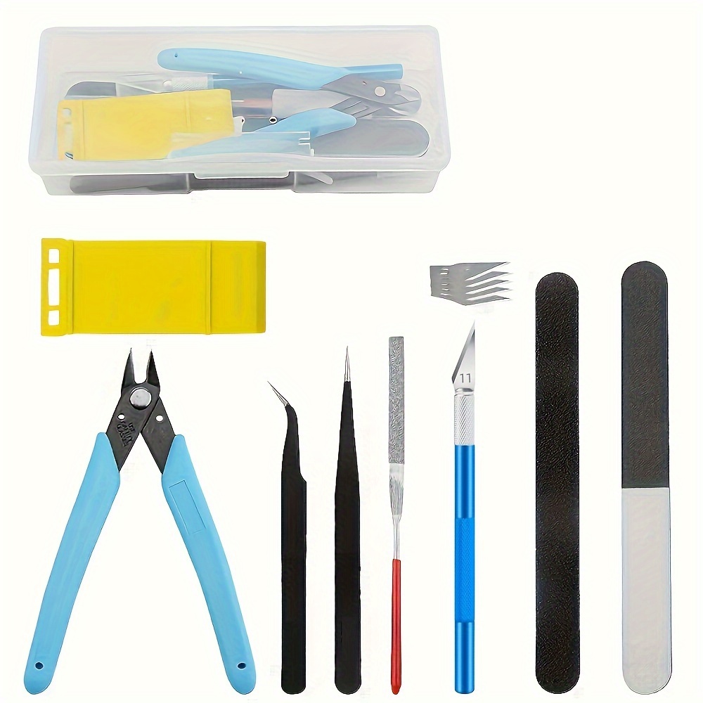 

9pcs Model Tools Kit Modeler Basic Tools Craft Set Hobby Building Tools Kit For Car Model Building Repairing And Fixing