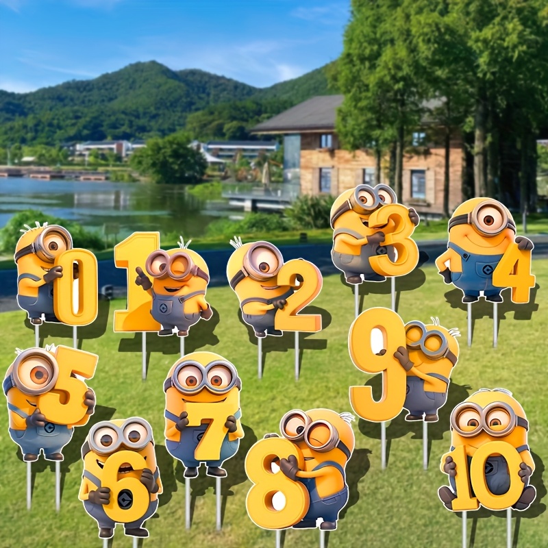 

Minions Number Yard Sign - Outdoor Decor With Stake, Weather-resistant Garden & Birthday Party Accessory