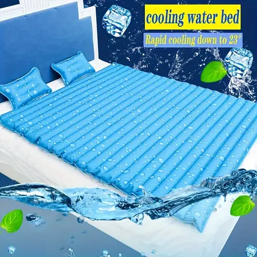 cooling water mattress for summer 6 5ft x 3 5ft durable pvc with bonus 9 8ft hose pillow